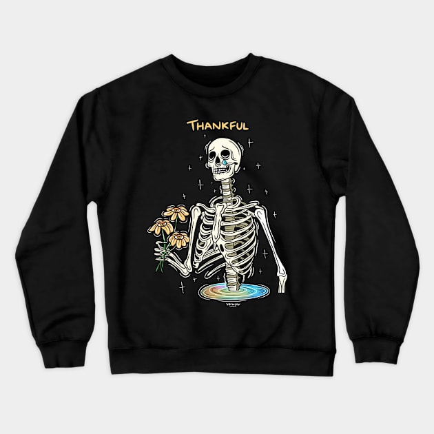 Thankful Crewneck Sweatshirt by Sad Skelly